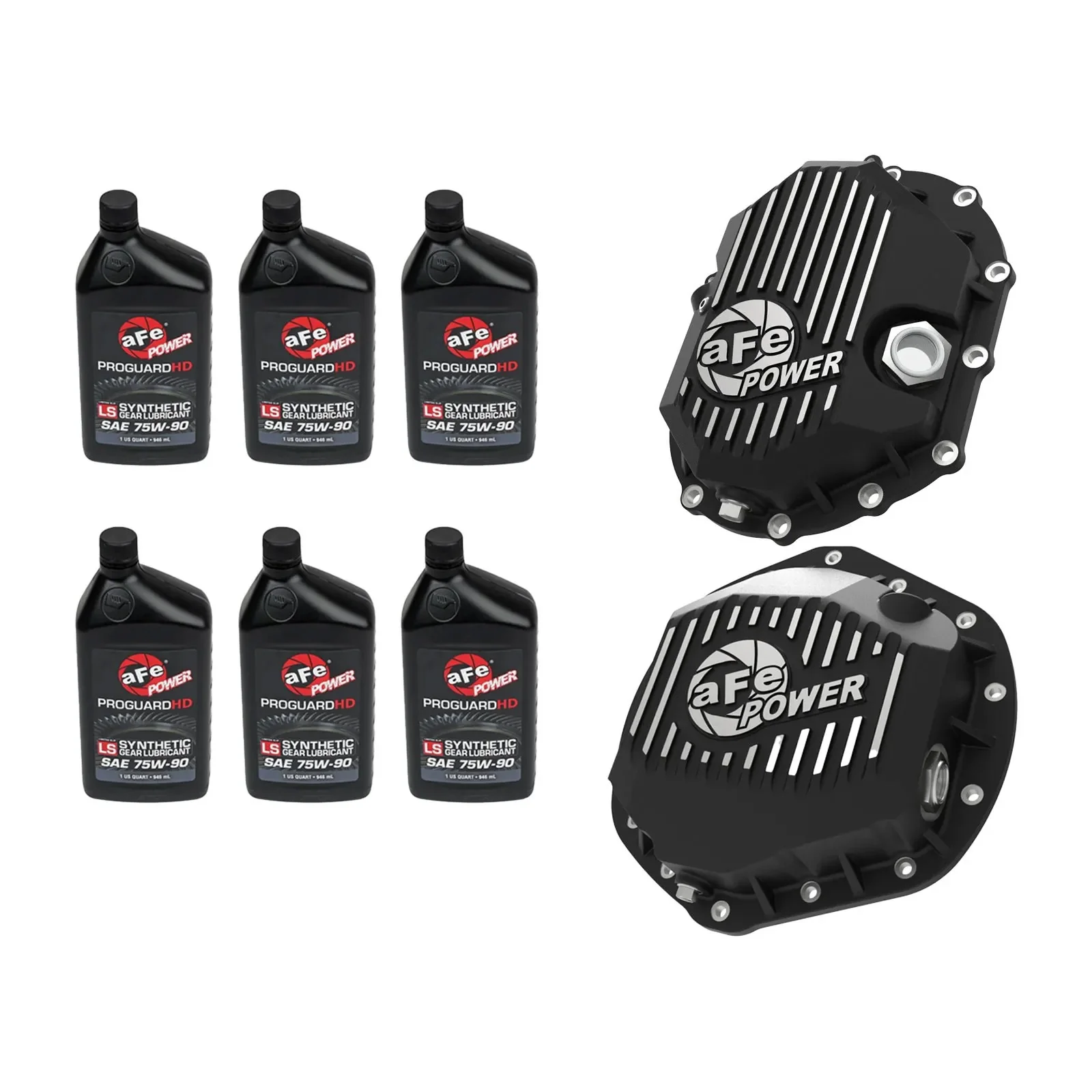 AFE Front And Rear Differential Cover With Oil 11-19 GM 2500HD/3500HD 4WD
