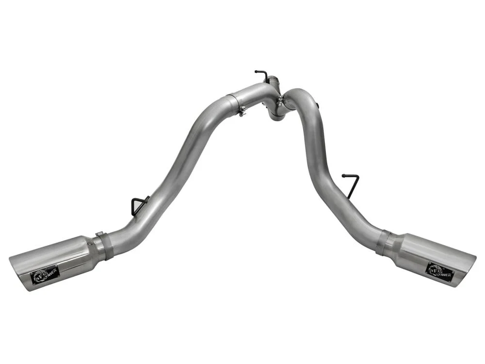AFE Large Bore-HD 4" 409 Stainless Steel DPF-Back Dual Exhaust 2016 GM 6.6L Duramax LML - Image 2