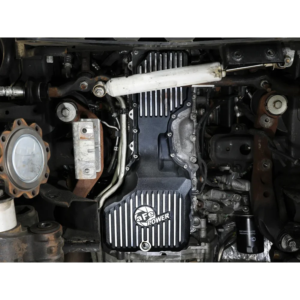 AFE Power Pro Series Engine Oil Pan Black With Machined Fins 17-19 GM 6.6L Duramax L5P - Image 6