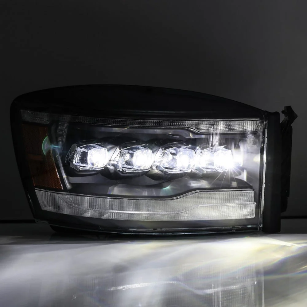Alpharex NOVA-Series Gloss Black LED Projector Headlights 06-09 Ram 5.9L/6.7L Cummins - Image 4