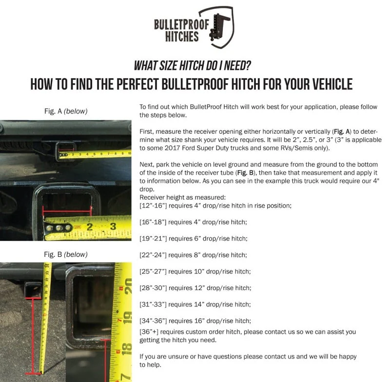 Bulletproof Hitch 2.0" Shank Medium Duty 4" Drop/Rise Hitch - Image 10