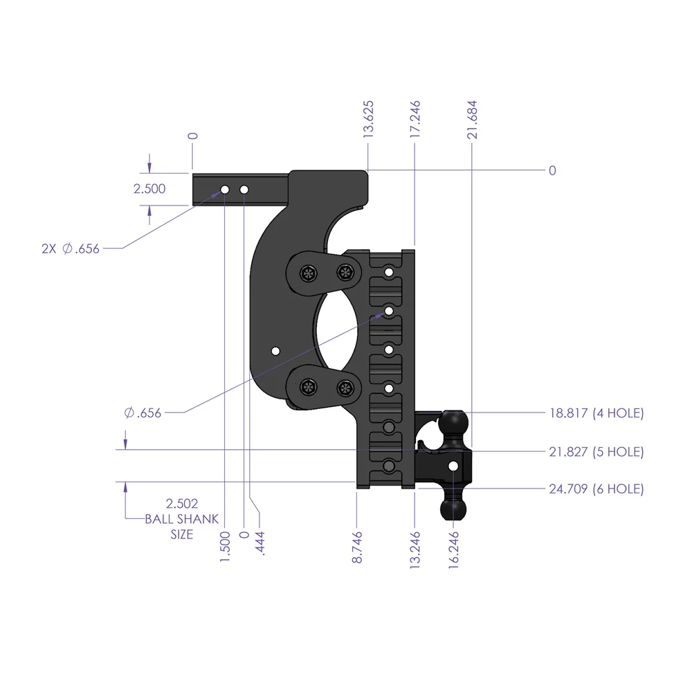Gen-Y Hitch The Boss 21K Drop Hitch 3" Shank With Dual-Ball - 6" / 9" / 12" Drop - Image 7