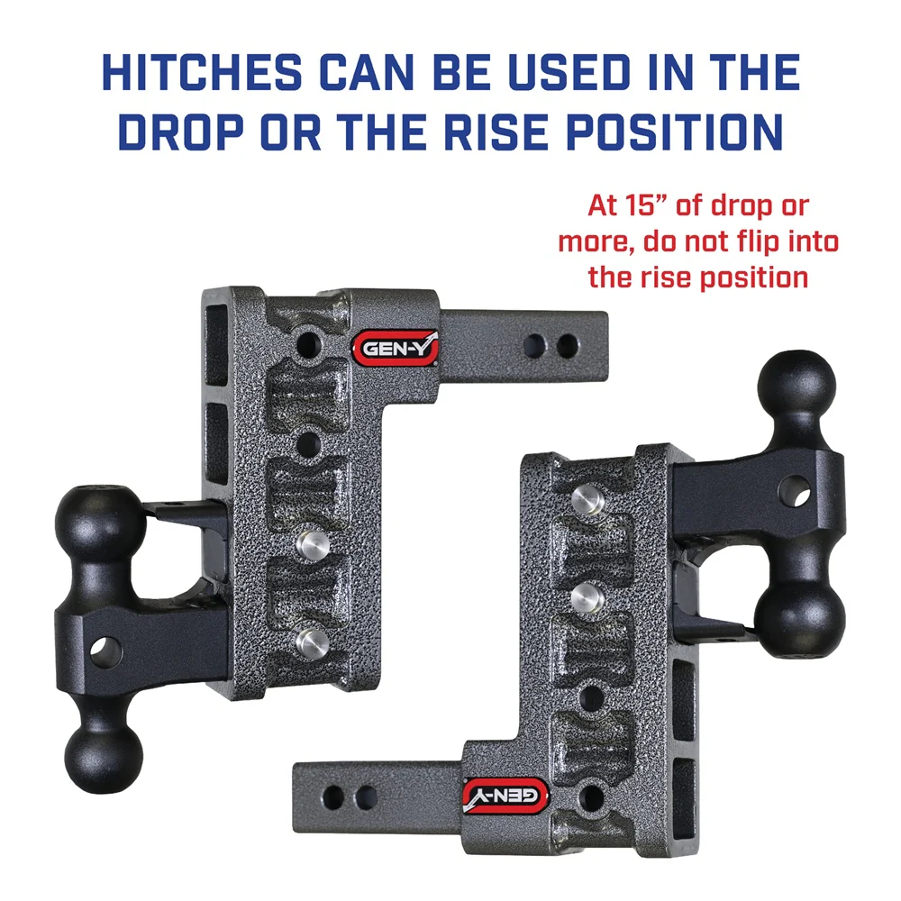 Gen-Y Hitch Mega-Duty Series 21K Drop Hitch 2.5" Shank With Dual-Ball - 6" / 9" / 12" Drop - Image 7