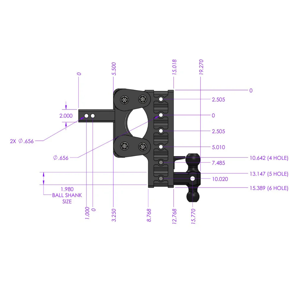 Gen-Y Hitch The Boss 10K Drop Hitch - 2.5" Shank With Dual-Ball - 5" / 7.5" / 10" Drop - Image 7