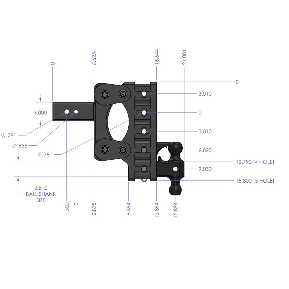 Gen-Y Hitch The Boss 32K Drop Hitch 3" Shank With Dual-Ball Hitch - 6" / 9" Drop - Image 6