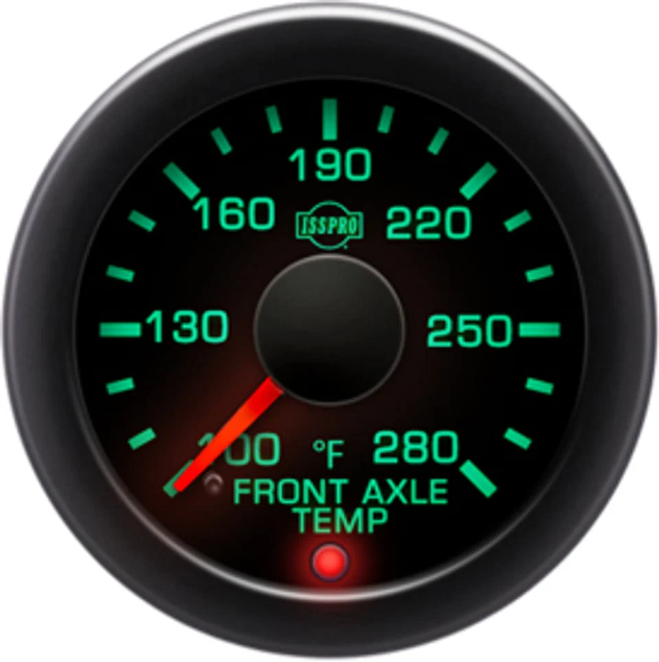 Isspro R17522 EV2 Front Axle Temperature Black Face Gauge - Image 2