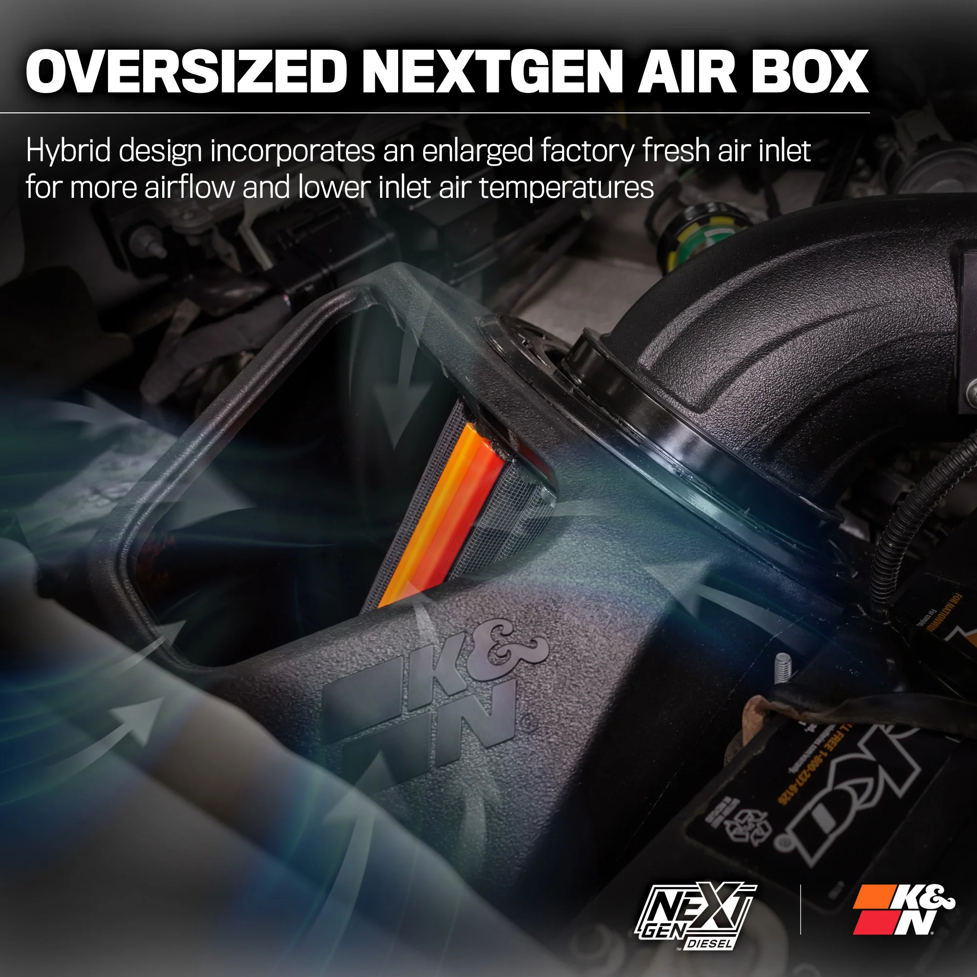 K&N NEXTGEN Dry Flow Cold Air Intake 17-19 Ford F-250/F-350 6.7L PowerStroke - Image 6