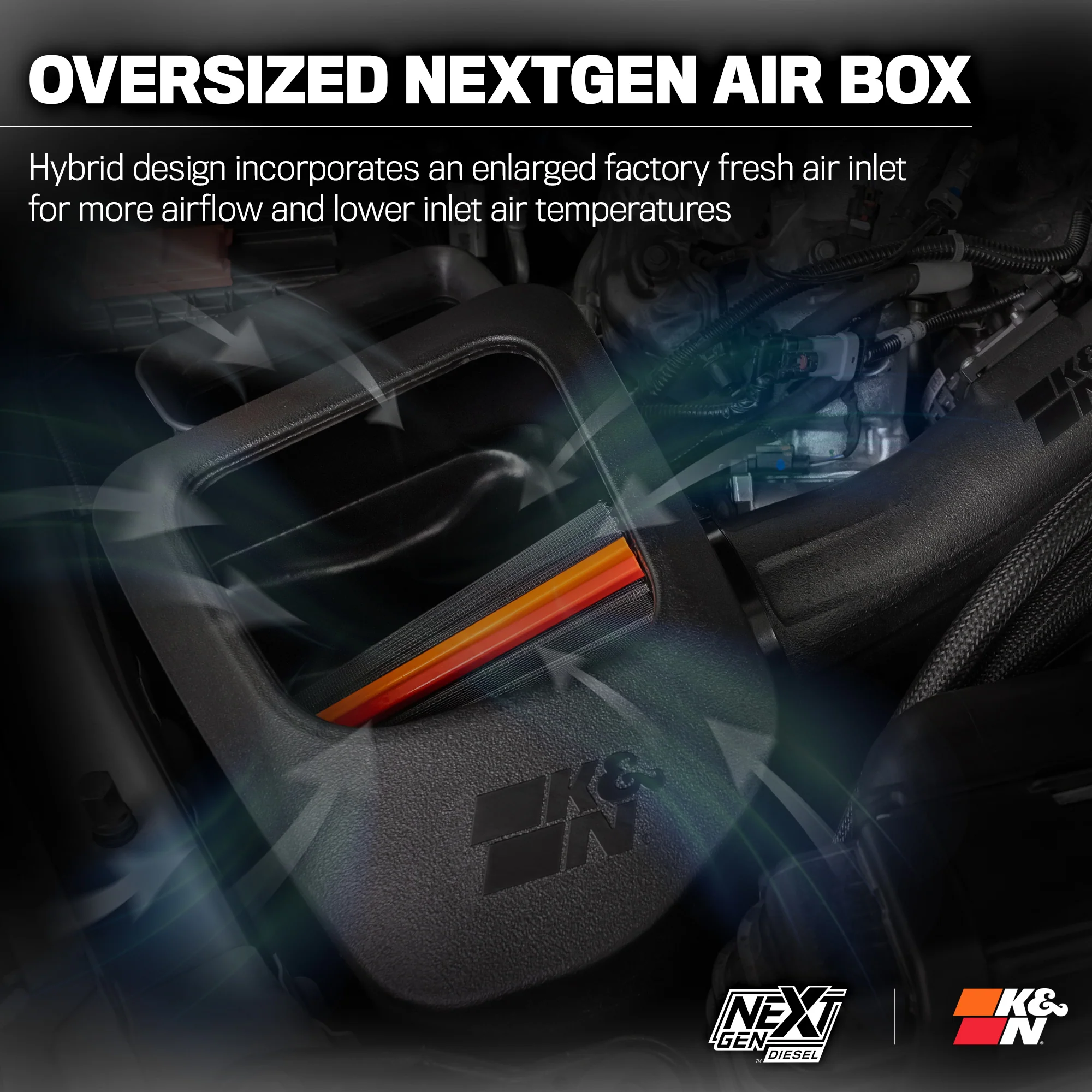 K&N NEXTGEN Dry Flow Cold Air Intake 20-26 GM 6.6L Duramax L5P 2500HD/3500HD - Image 7