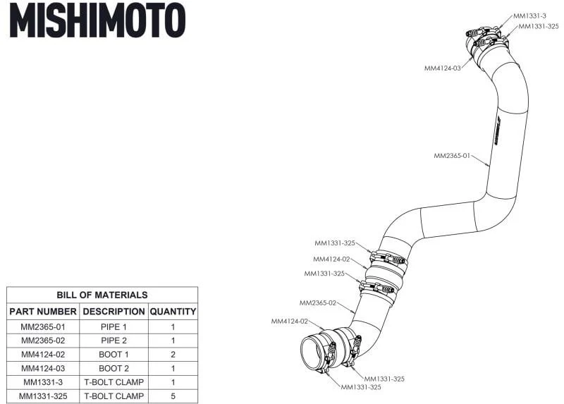 Mishimoto Hot-Side Intercooler Pipe and Boot Kit 17-19 GM 6.6L Duramax L5P - Image 10
