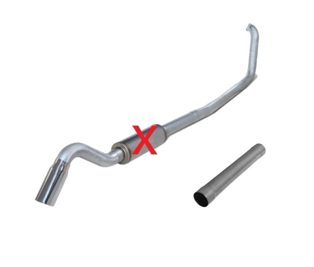 Diamond Eye 4" Aluminized Turbo Back Single Turn Down Exhaust Kit 00-03 7.3L Ford Powerstroke - Image 2