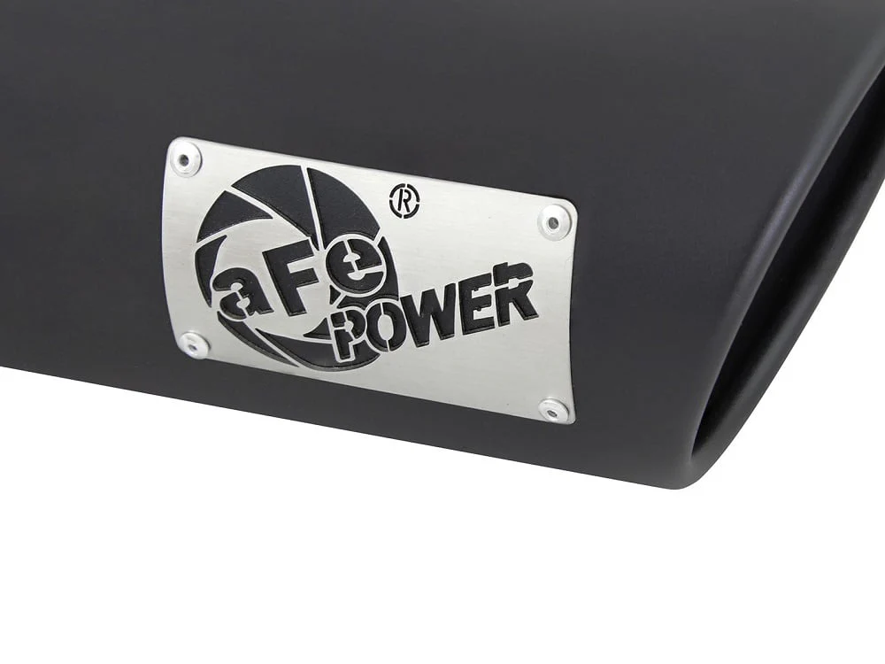 AFE Black Stainless Steel Rolled Angle Cut 4" x 5" x 15" Exhaust Tip - Image 5