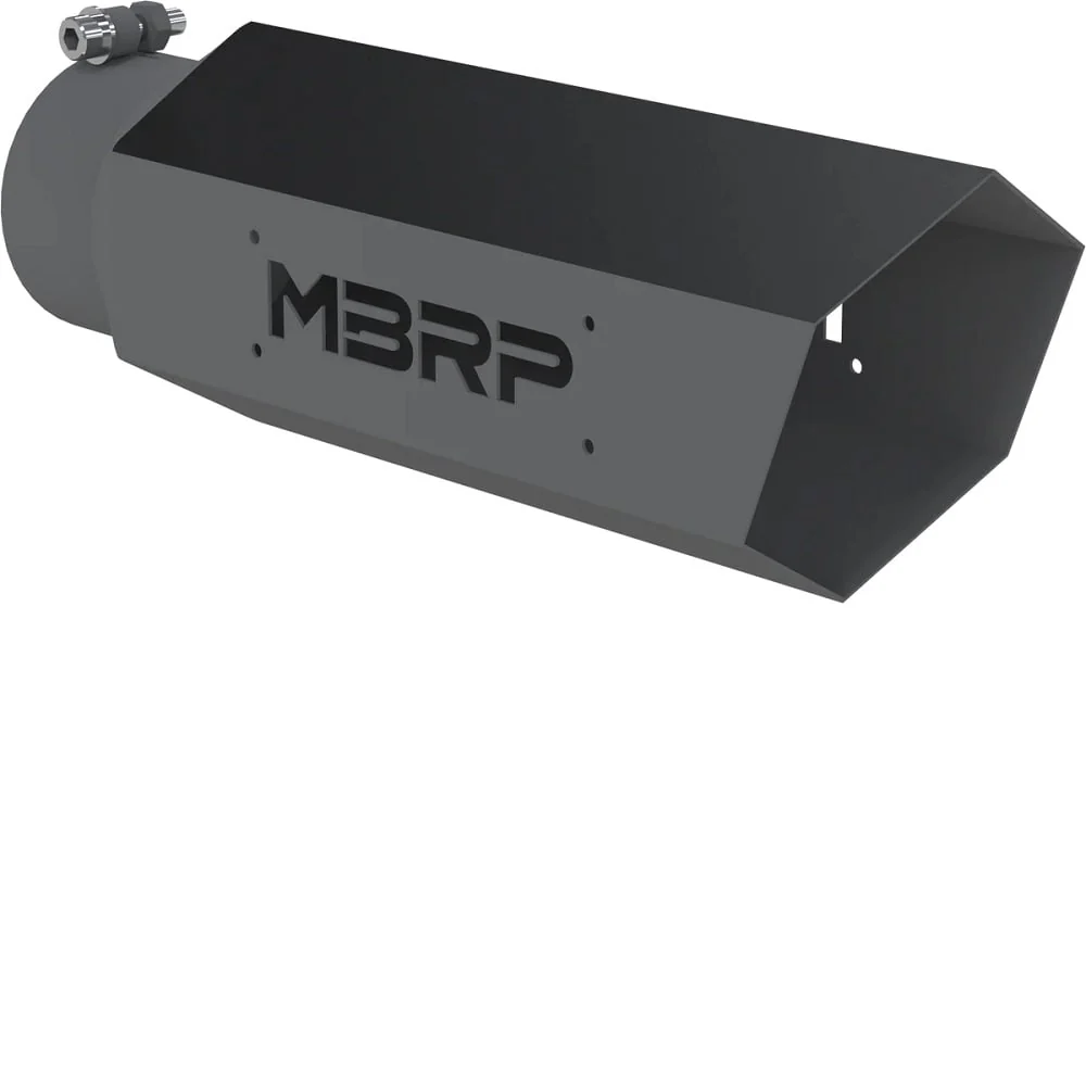 MBRP T5165BLK 4" Inlet x 5" Outlet Black Hexagon Exhaust Tip