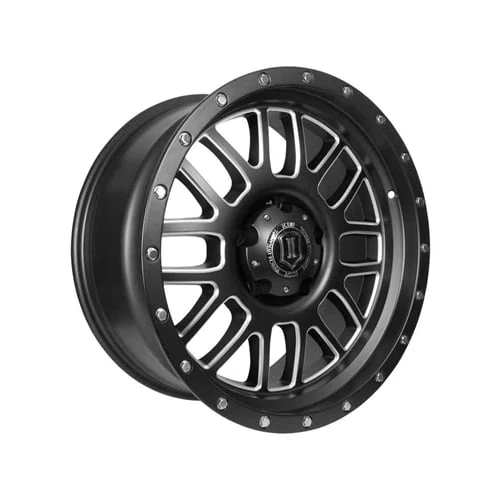 ICON Alloys 20" ALPHA Satin Black with Milled Windows Wheel 8x170 Bolt Pattern - Image 4