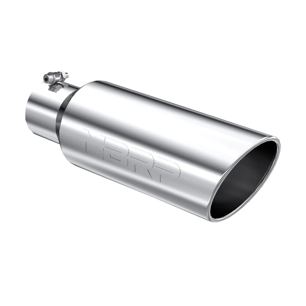 MBRP T5130 4" Inlet x 6" Outlet x 18" Length Rolled Angle Cut Polished Stainless Exhaust Tip