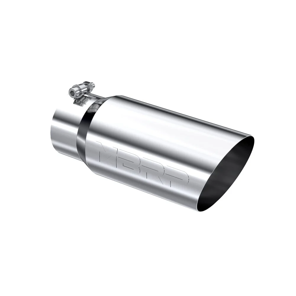 MBRP T5052 4" Inlet x 5" Outlet x 12" Length Single Wall Angle Cut Polished Stainless Exhaust Tip