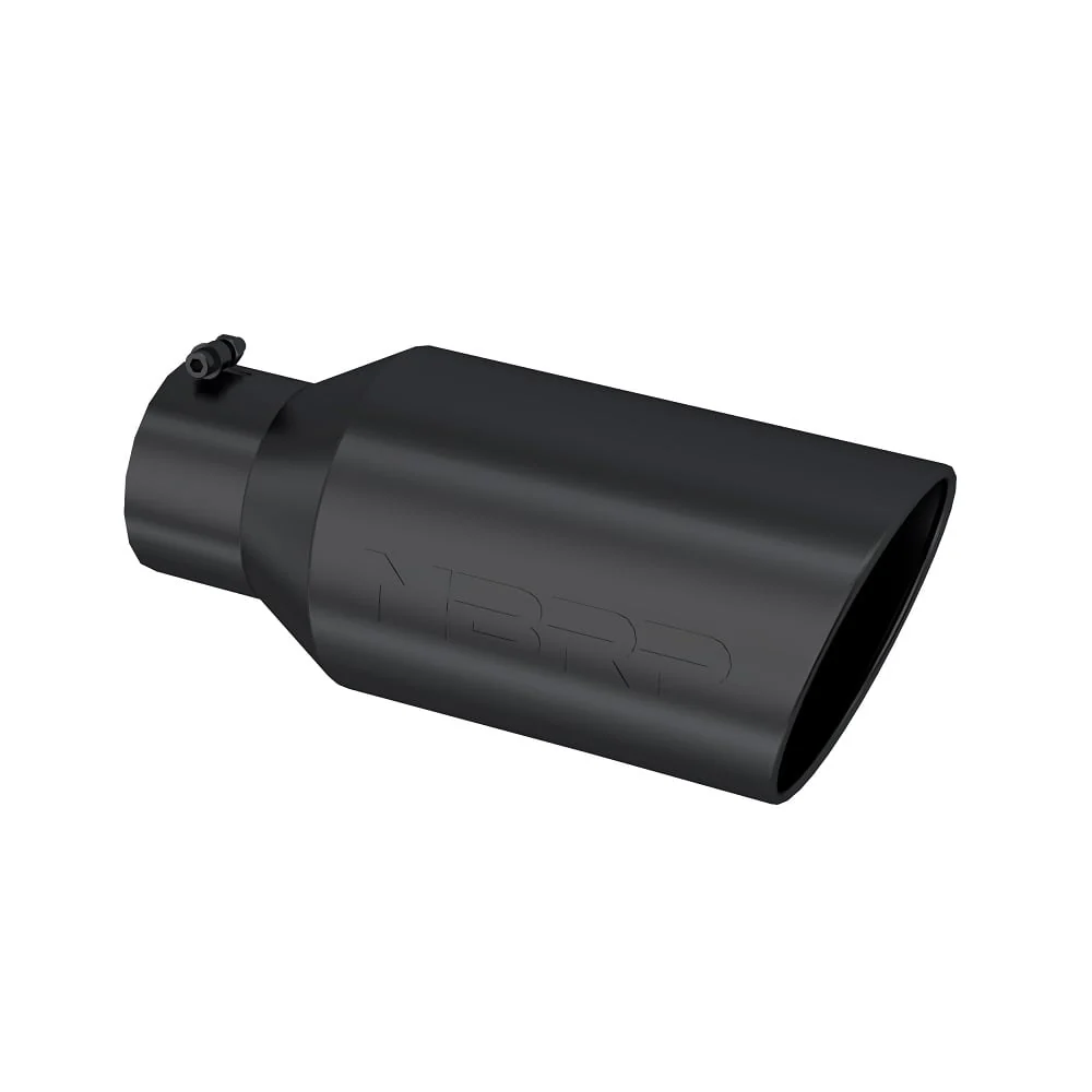 MBRP T5129BLK 5" Inlet x 8" Outlet x 18" Length Rolled Angle Cut Black Exhaust Tip