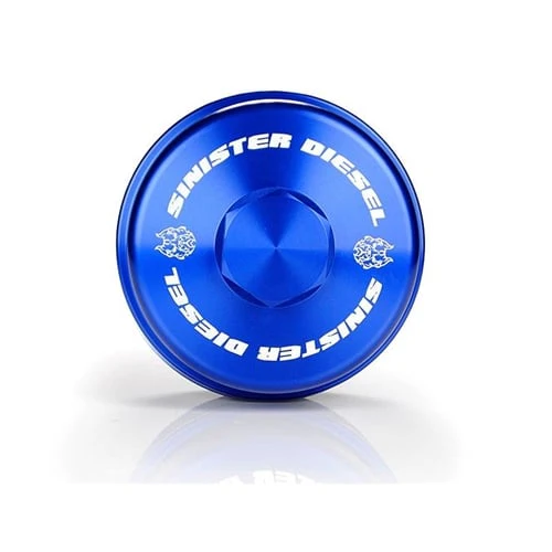 Sinister Diesel Billet Blue Fuel Filter Cap 08-10 6.4L Ford Powerstroke - Image 2