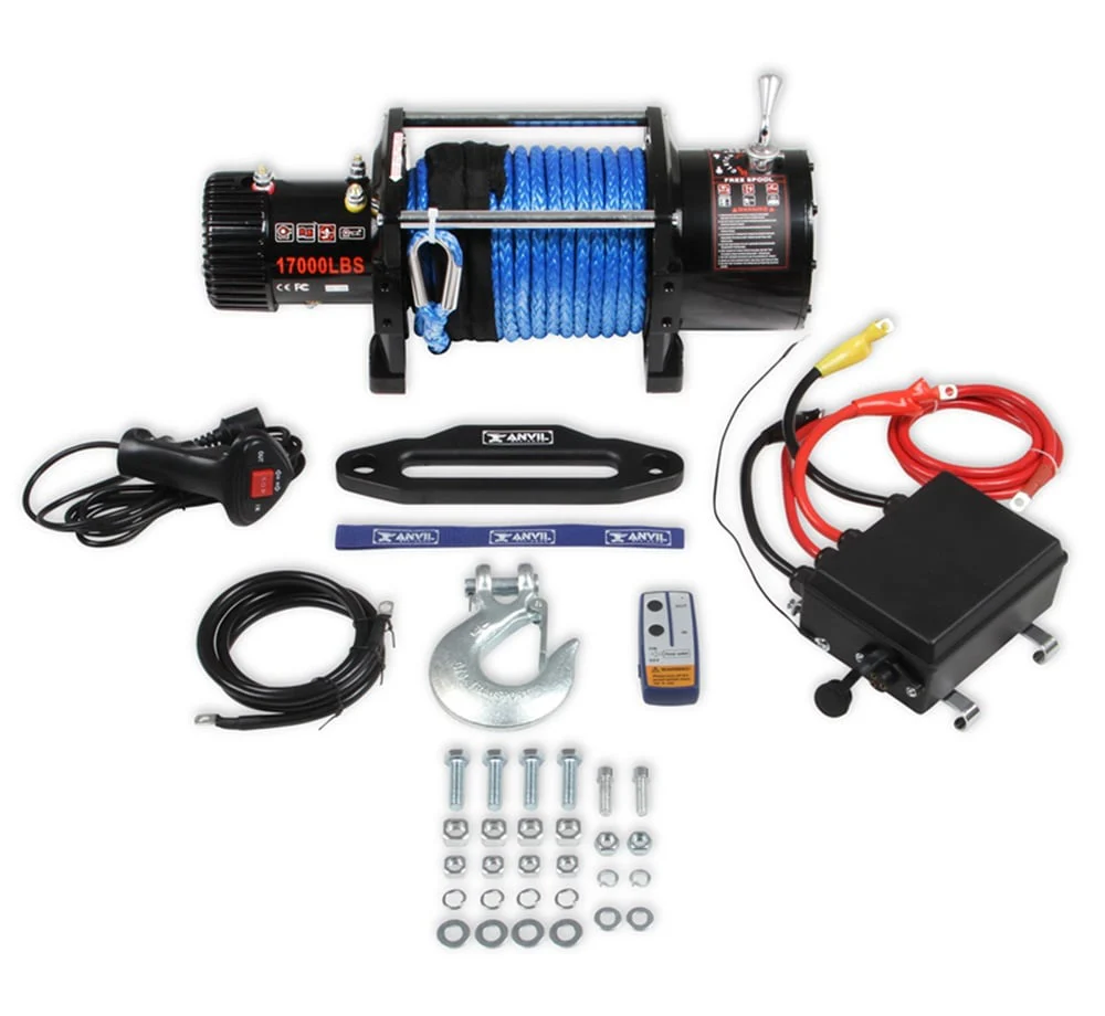 Anvil Off-Road 17,000 LBS Winch Kit With Fairlead | Metal Cable Or Synthetic Rope - Image 2