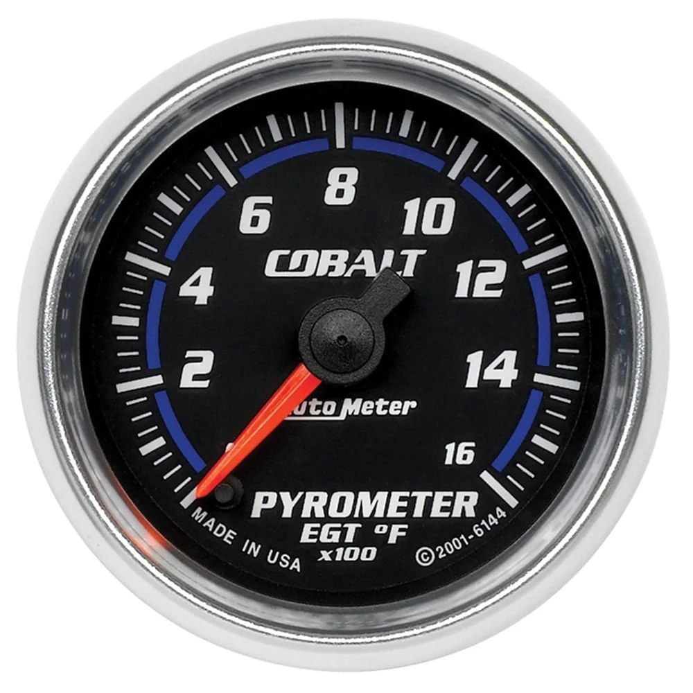 Auto Meter 2-1/16" Cobalt Pyrometer EGT Gauge 0-1600° F | 0-2000° F - Image 2