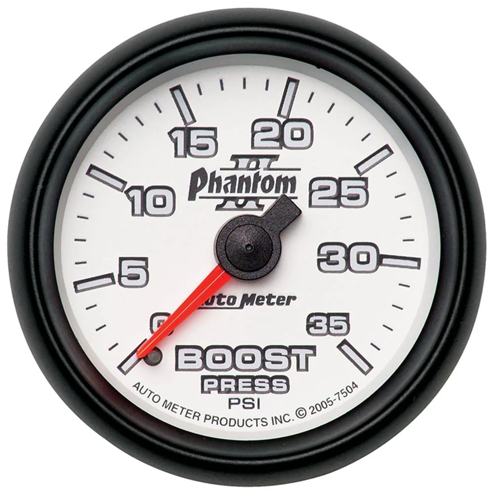 Auto Meter 2-1/16" Phantom II Boost Gauge 0-35 PSI | 0-60 PSI | 0-100 PSI - Image 4