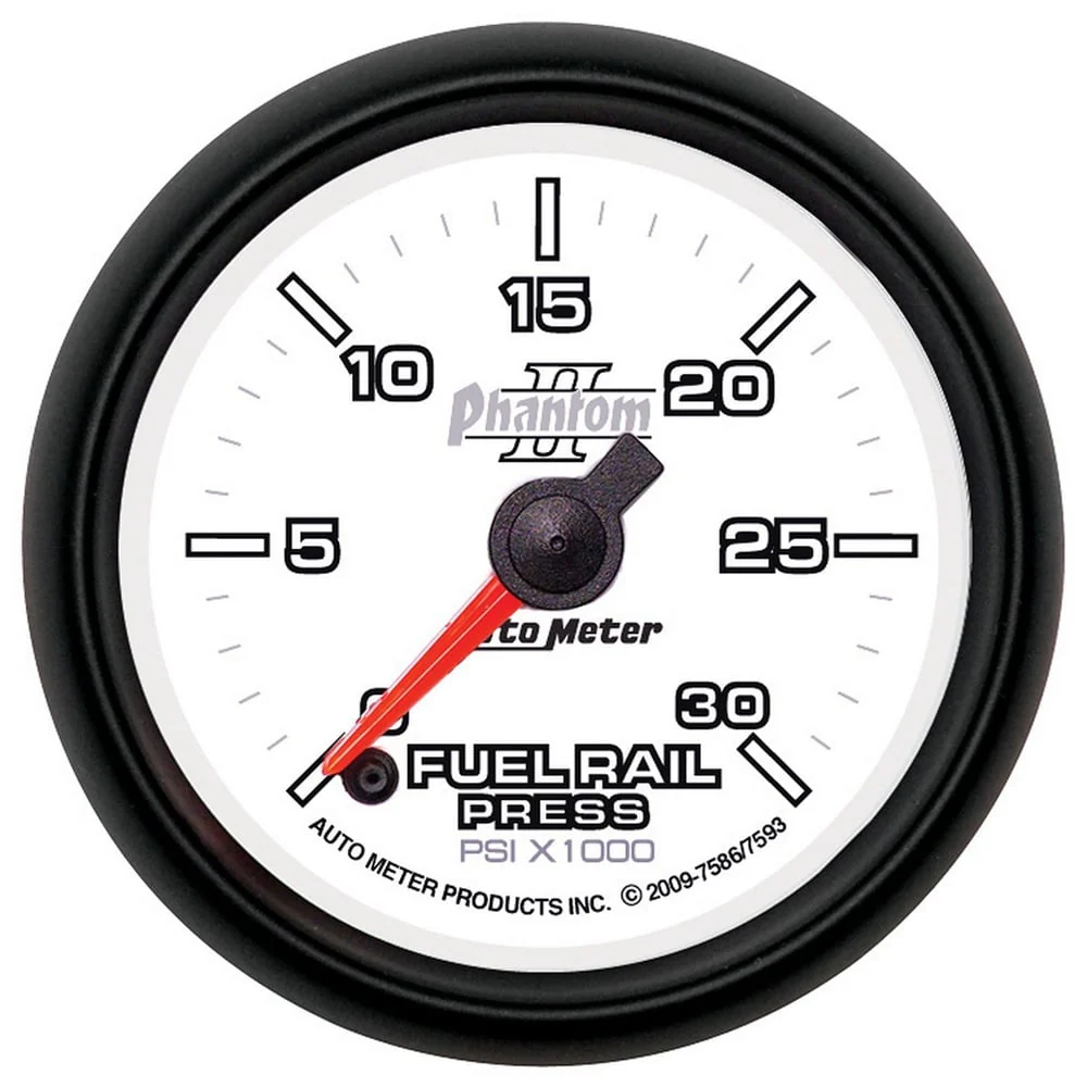 Auto Meter 2-1/16" Phantom II Fuel Rail Pressure Gauge 0-30K PSI - Image 2