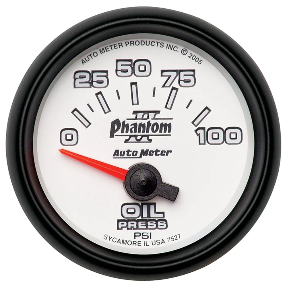 Auto Meter 2-1/16" Phantom II Oil Pressure Gauge 0-100 PSI - Image 2