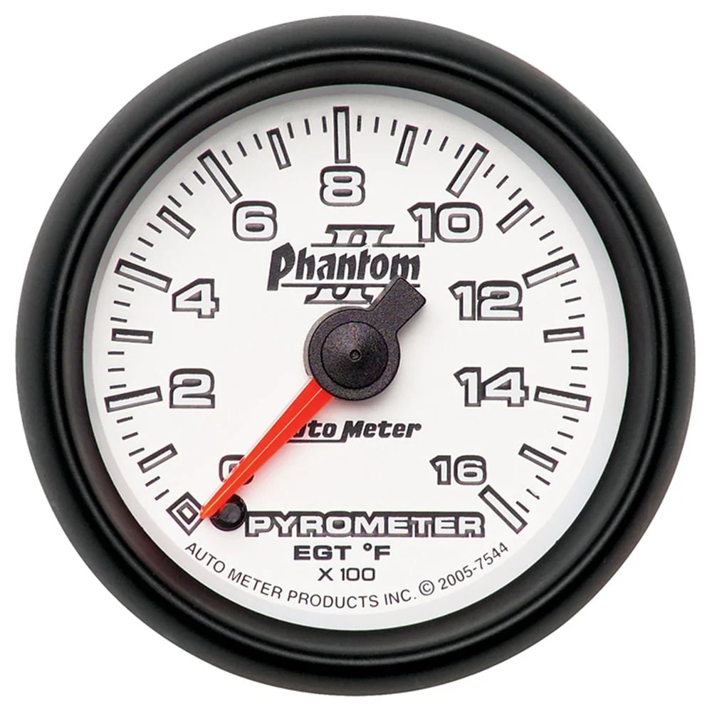 Auto Meter 2-1/16" Phantom II Pyrometer EGT Gauge  0-1600° F | 0-2000° F - Image 2