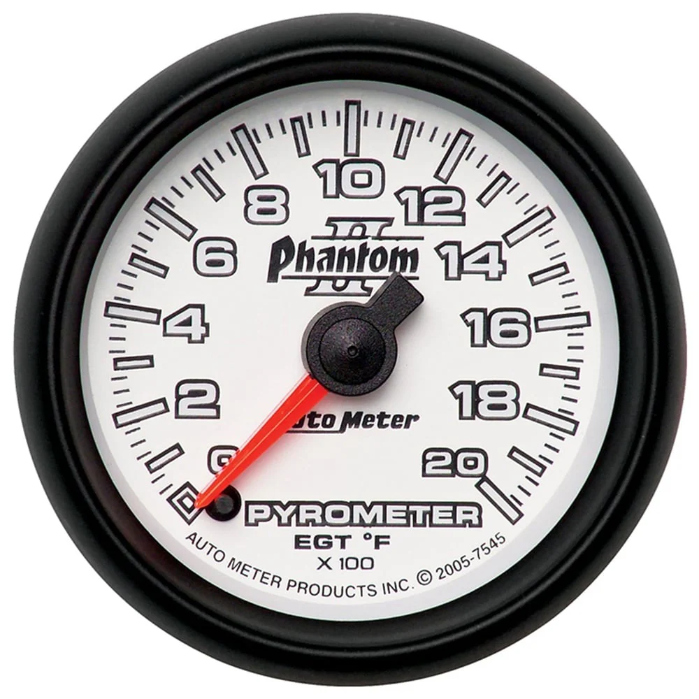 Auto Meter 2-1/16" Phantom II Pyrometer EGT Gauge  0-1600° F | 0-2000° F - Image 3