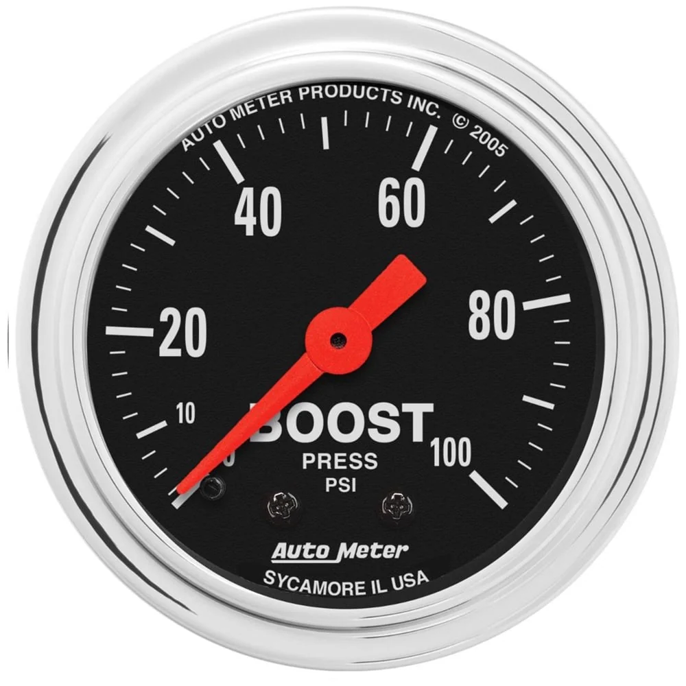 Auto Meter 2-1/16" Traditional Chrome Boost Gauge | 0-35 PSI | 0-60 PSI | 0-100 PSI - Image 3