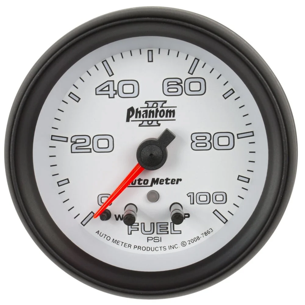 Auto Meter 2-5/8" Phantom II Fuel Pressure Gauge 0-100 PSI