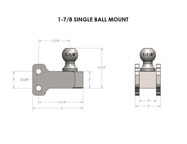 BulletProof 1-7/8" Single Ball Mount - Image 2
