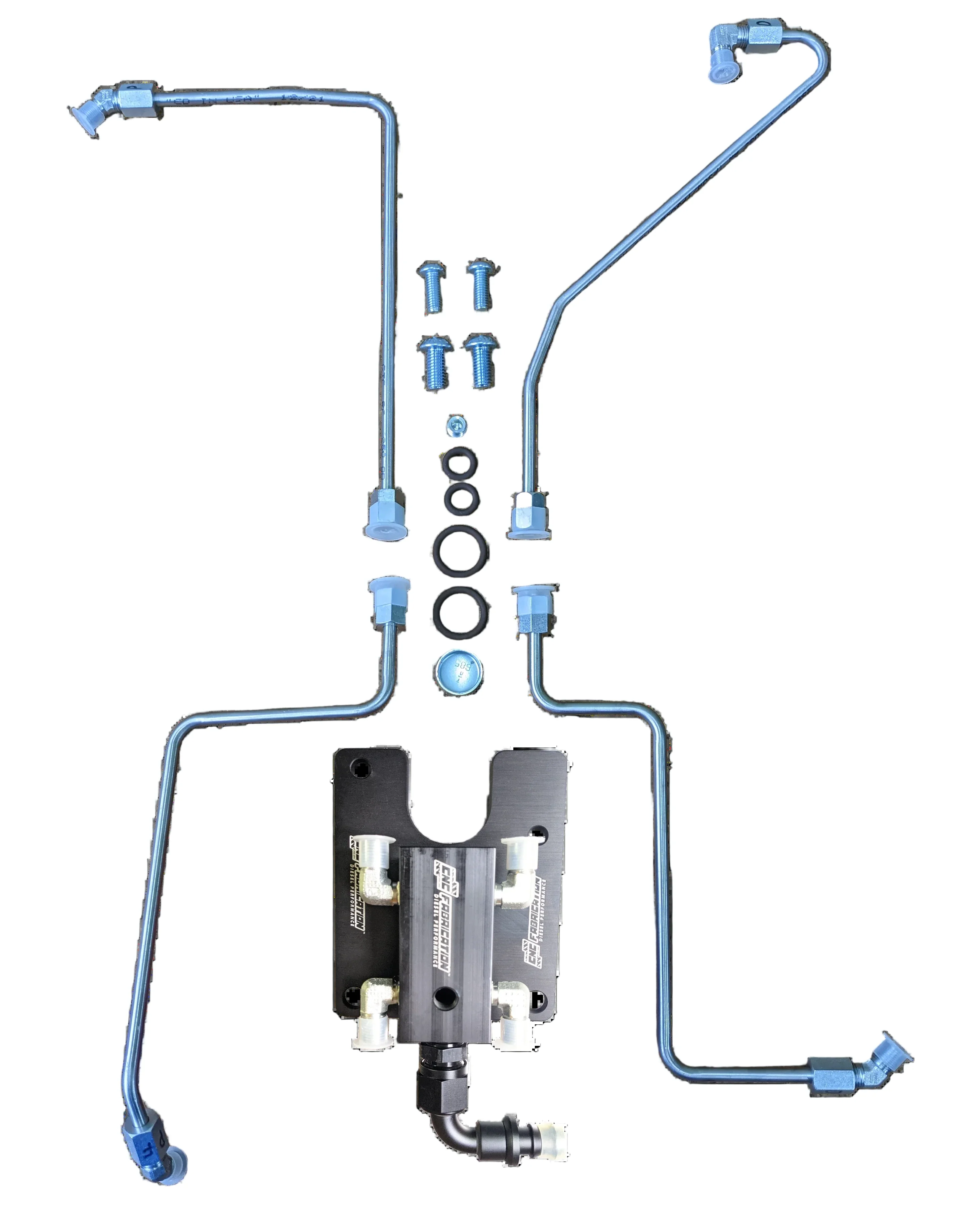 CNC Fabrication High Flow 4 Line Fuel Feed Kit & Fuel Bowl Delete 94-Early 99 Ford 7.3L Powerstroke - Image 2