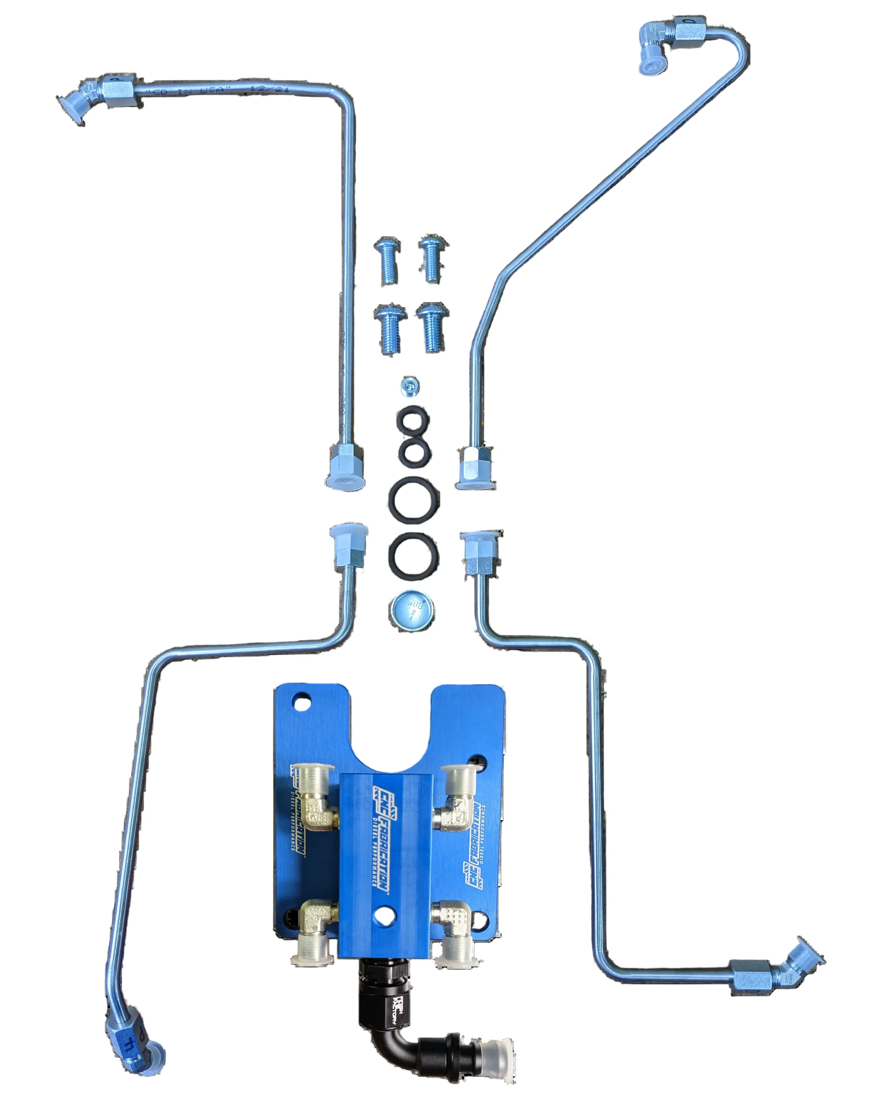 CNC Fabrication High Flow 4 Line Fuel Feed Kit & Fuel Bowl Delete 94-Early 99 Ford 7.3L Powerstroke - Image 3