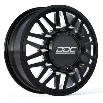 DDC Wheels Black/Milled Aftermath 20"x8.25" Wheel Set 11-23 GM 3500 Dually - Image 2