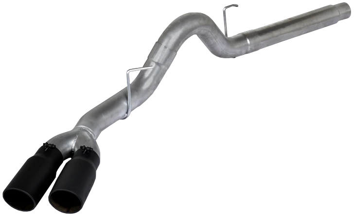 Diamond Eye 4" DPF Back Stainless Sport Dual Exhaust With Black Tips 18-19 3.0L Ford Powerstroke