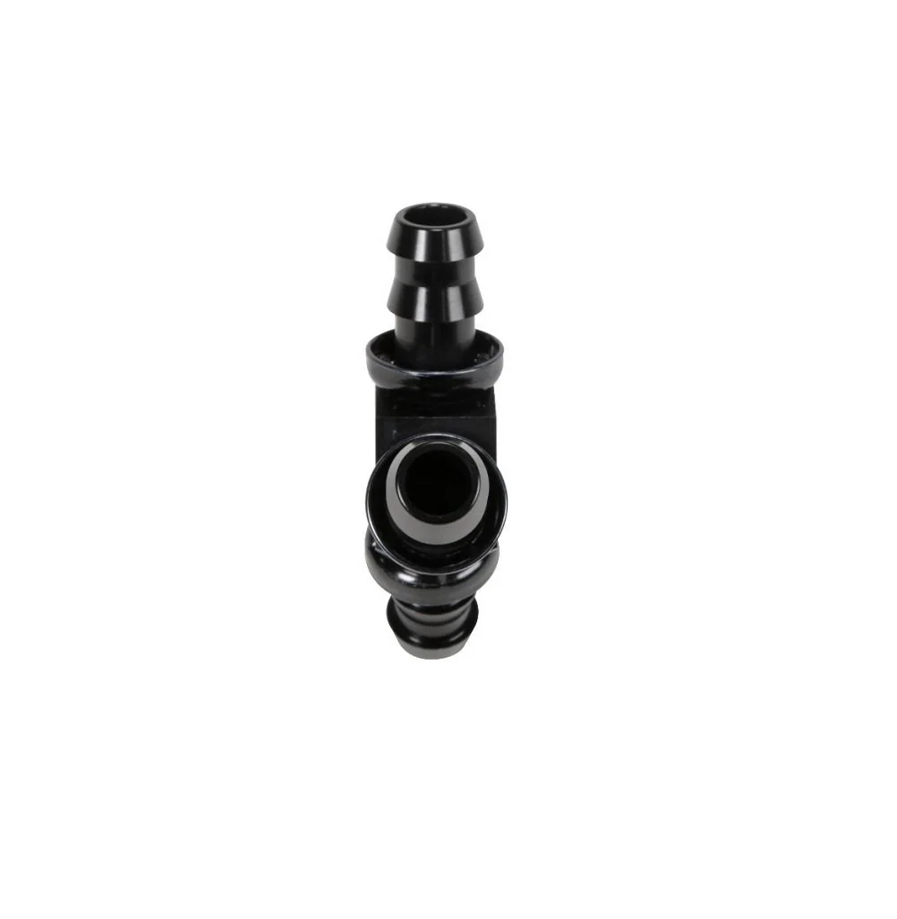Fleece Performance 1/2" Black Anodized Aluminum Y Barbed Fitting -8 Pushlock Hose - Image 2