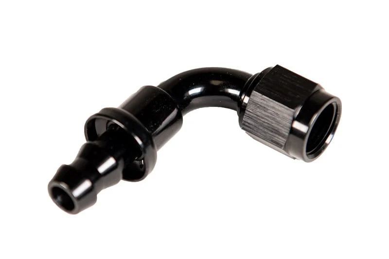 Fleece Performance -8AN 90 Degree to Hose Barb Black Anodized Fitting - Image 2