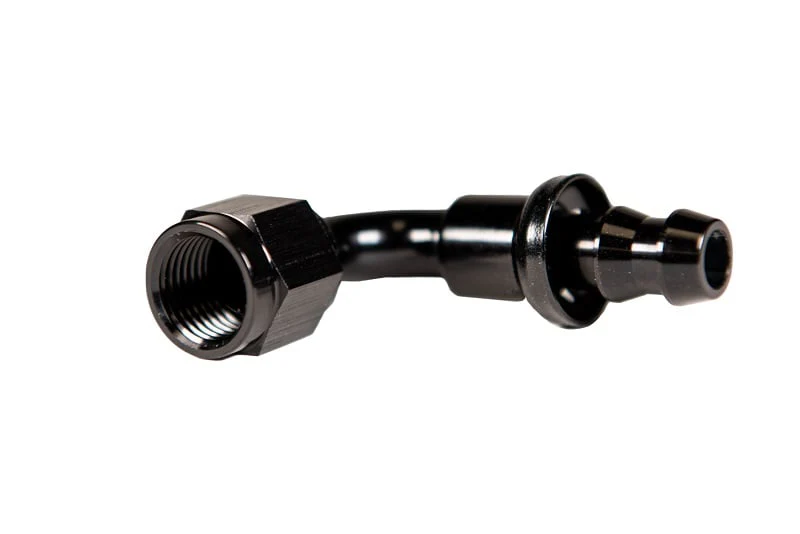 Fleece Performance -8AN 90 Degree to Hose Barb Black Anodized Fitting - Image 3