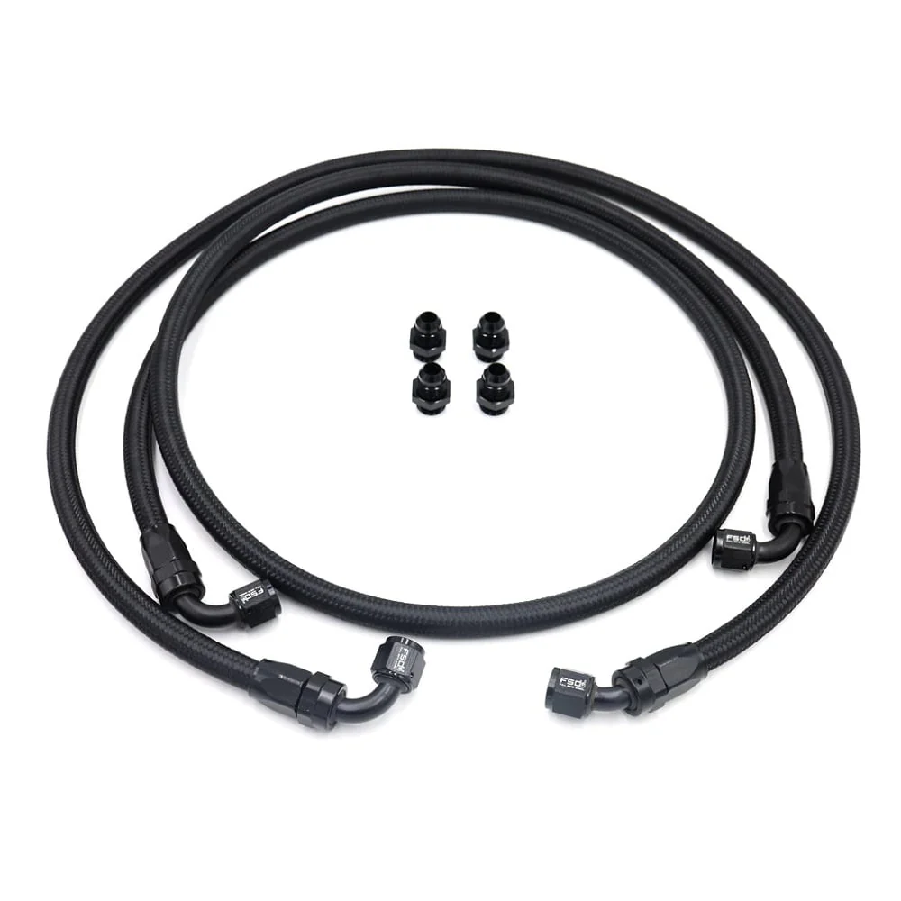Full Send Diesel Black Braided Replacement 68RFE Bypass Transmission Line Kit 13-18 Ram 6.7L Cummins