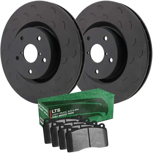 Hawk Performance Talon Slotted Front Brake Rotor & LTS Pad Kit 01-10 GM 2500/3500