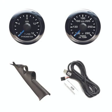 Isspro EV2 Pillar Kit With Pyrometer and Transmission Oil Temp 11-24 Ford 6.7L Powerstroke