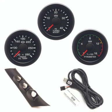 Isspro EV2 Pillar Kit With Pyrometer, Boost, and Transmission Temp Gauges 99-07 Ford SuperDuty