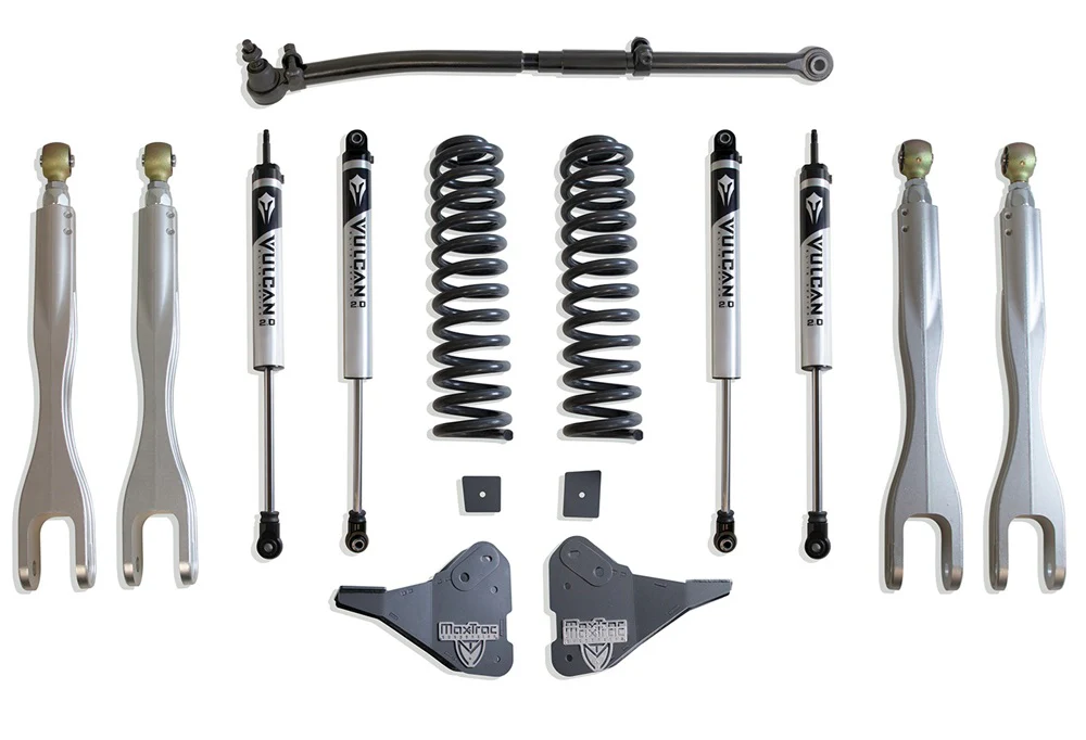 MaxTrac 2.5" Coil Spring | 4-Link | Shocks Leveling Kit 23-24 Ford 6.7L Powerstroke 4WD - Image 2