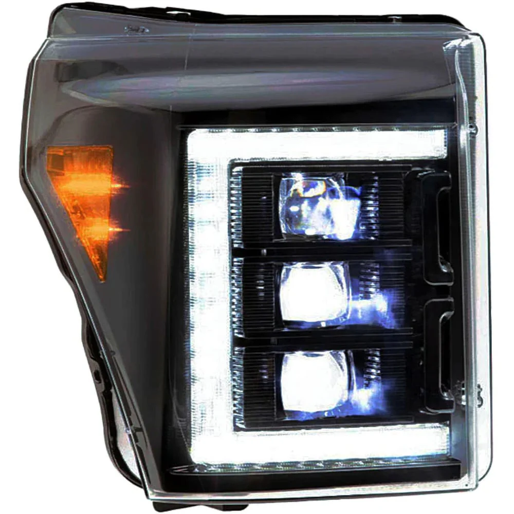 OLM Infinite Series White Daytime Running Light Headlights 11-16 Ford F-250 / F-350 SuperDuty
