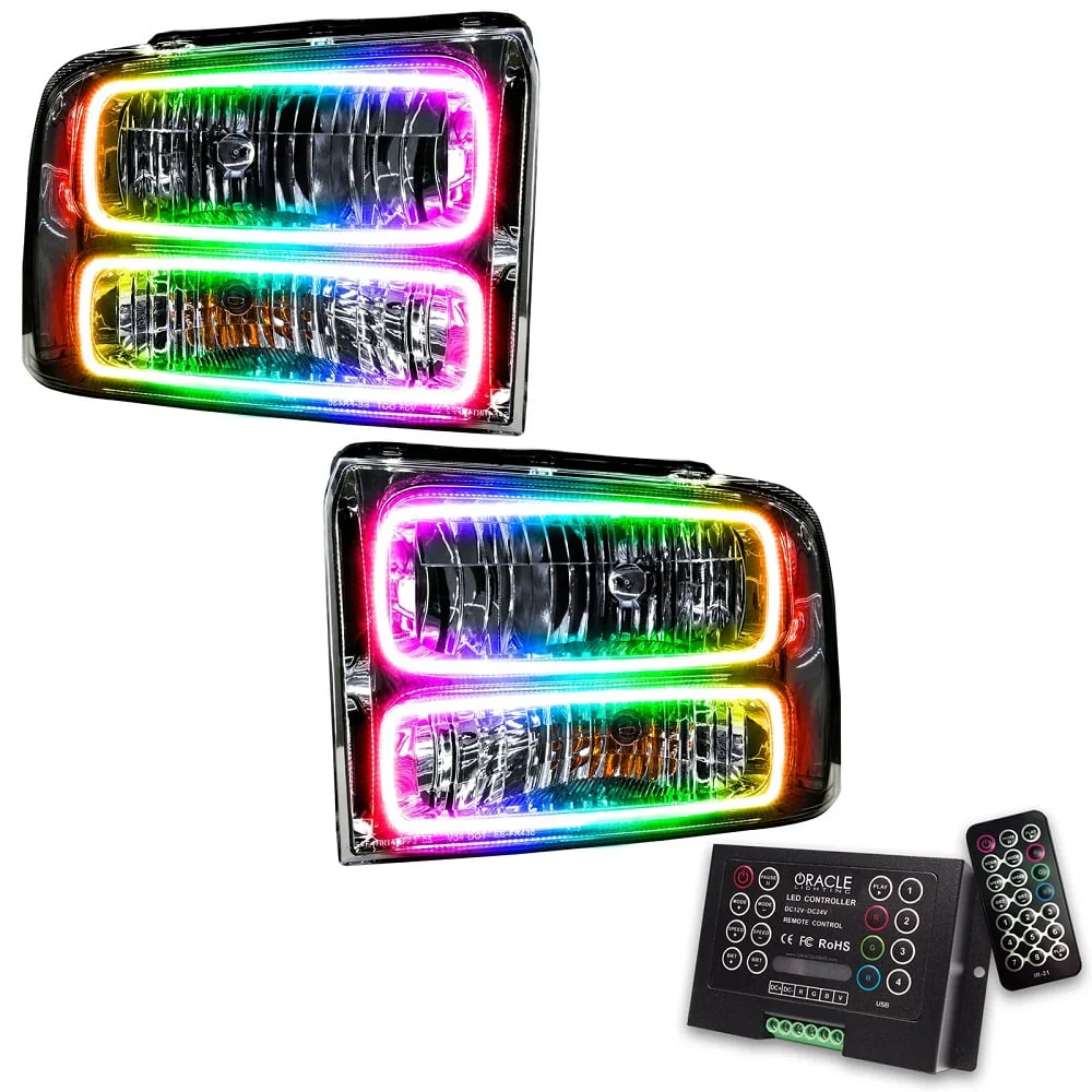 Oracle Lighting LED Pre-Assembled Halo Headlights 05-07 Ford 6.0L Powerstroke - Image 6