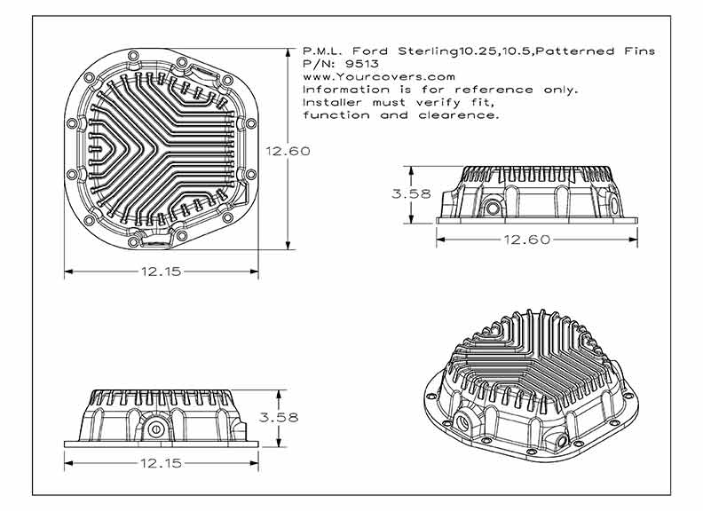 PML Covers Rear 10.25" 10.5" Differential Cover 89-23 Ford Sterling F-250 / F-350 SRW - Image 6