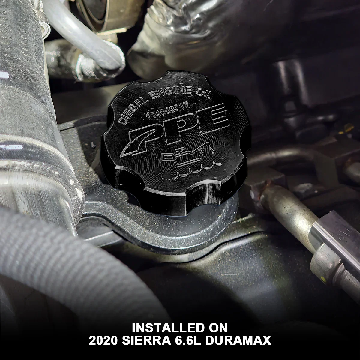 PPE Black Anodized Billet Aluminum Engine Oil Filler Cap 17-25 GM Duramax - Image 3