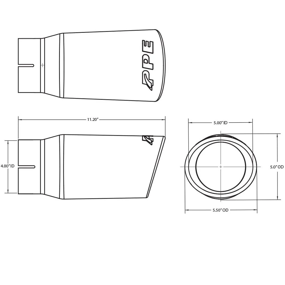 PPE T304 Stainless Steel Exhaust Tip 07.5-10 GM 6.6L Duramax - Image 2