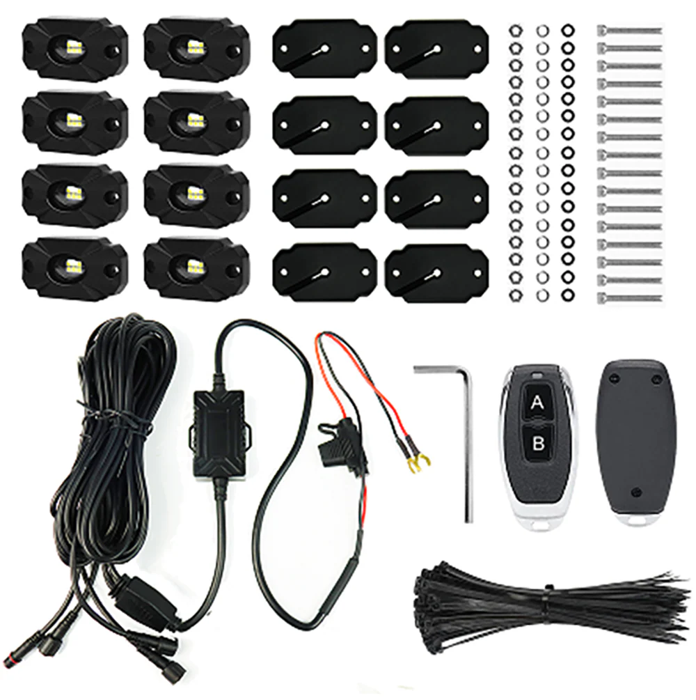 Race Sport Lighting Ultra Bright White LED Rock Crawler Light Kit with Fade / Strobe Patterns - Image 2