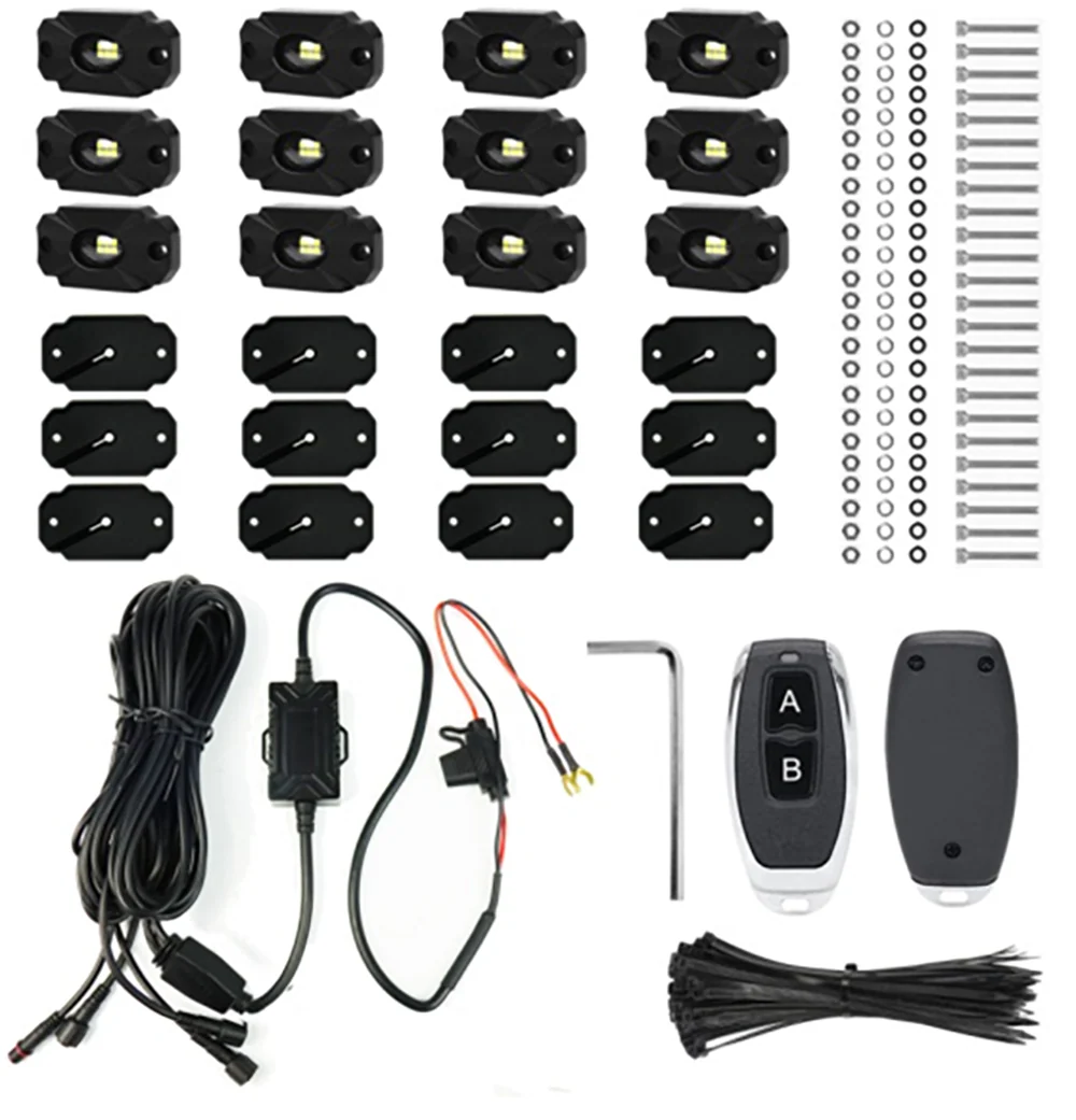 Race Sport Lighting Ultra Bright White LED Rock Crawler Light Kit with Fade / Strobe Patterns - Image 3